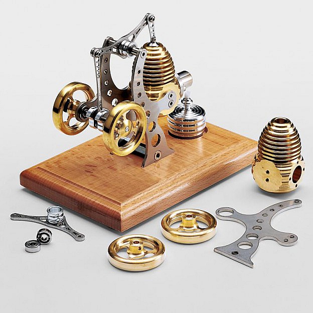 DAN DISCOUNTS Stirlingmotor Bausatz Heißluft Stirlingmotor Motormodell mit LED-Licht und Voltmeter Pädagogisches Spielzeug für Erwachsene und Kinder 