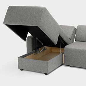 Flexi-Lounge-Sofa grau, Rechtsversion