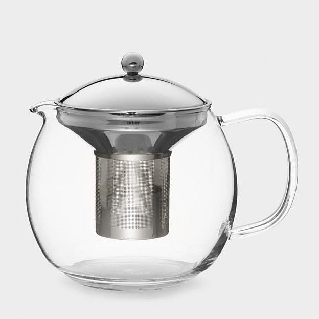 Teekanne mit Edelstahlfilter, Borosilikatglas | Teekannen