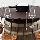 Fondueaufsatz-Set für Weinfass, Stahl