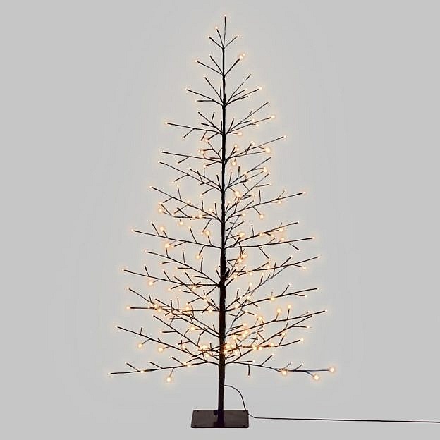 LED Lichterbaum mit Sternspitze - Spiral Weihnachtsbaum - 100 warmweiße LED  - H: 1,2m - für Außen